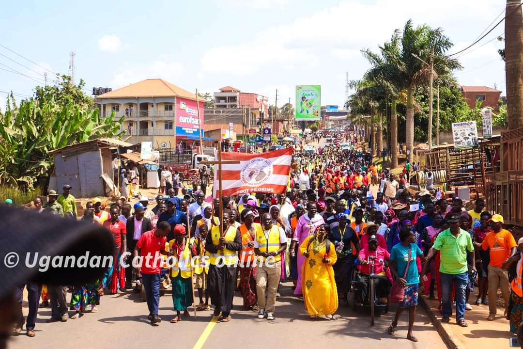 Triumphant Entry of Nebbi Catholic Diocese Foot Pilgrims to Namugongo