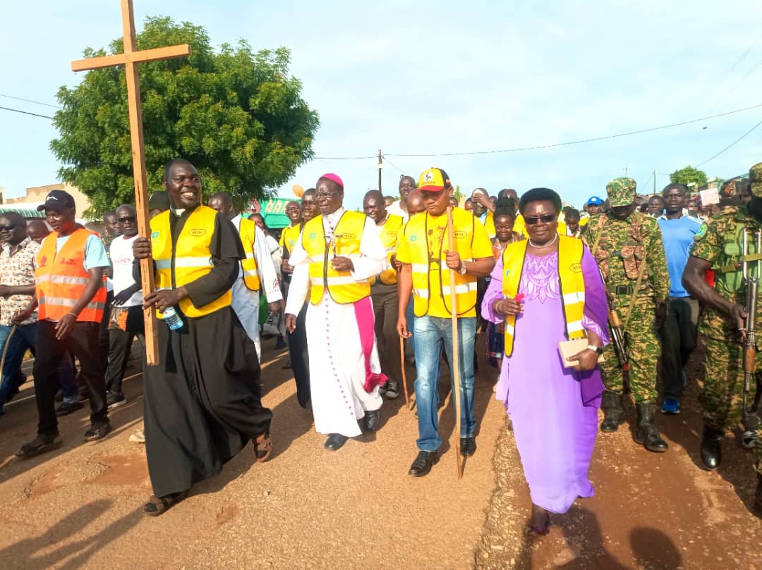 Nebbi Catholic Diocese Foot Pilgrims start their Journey to Namugongo
